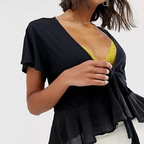 We The Free Free People Knot Me Tee in Black - Picture 6 of 7